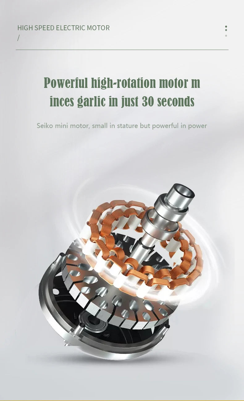 Mi Glass Electric Garlic Crusher Portable Fresh Meat Chopper USB Charging Ginger Chili Vegetable Masher Machine Kitchen Tool