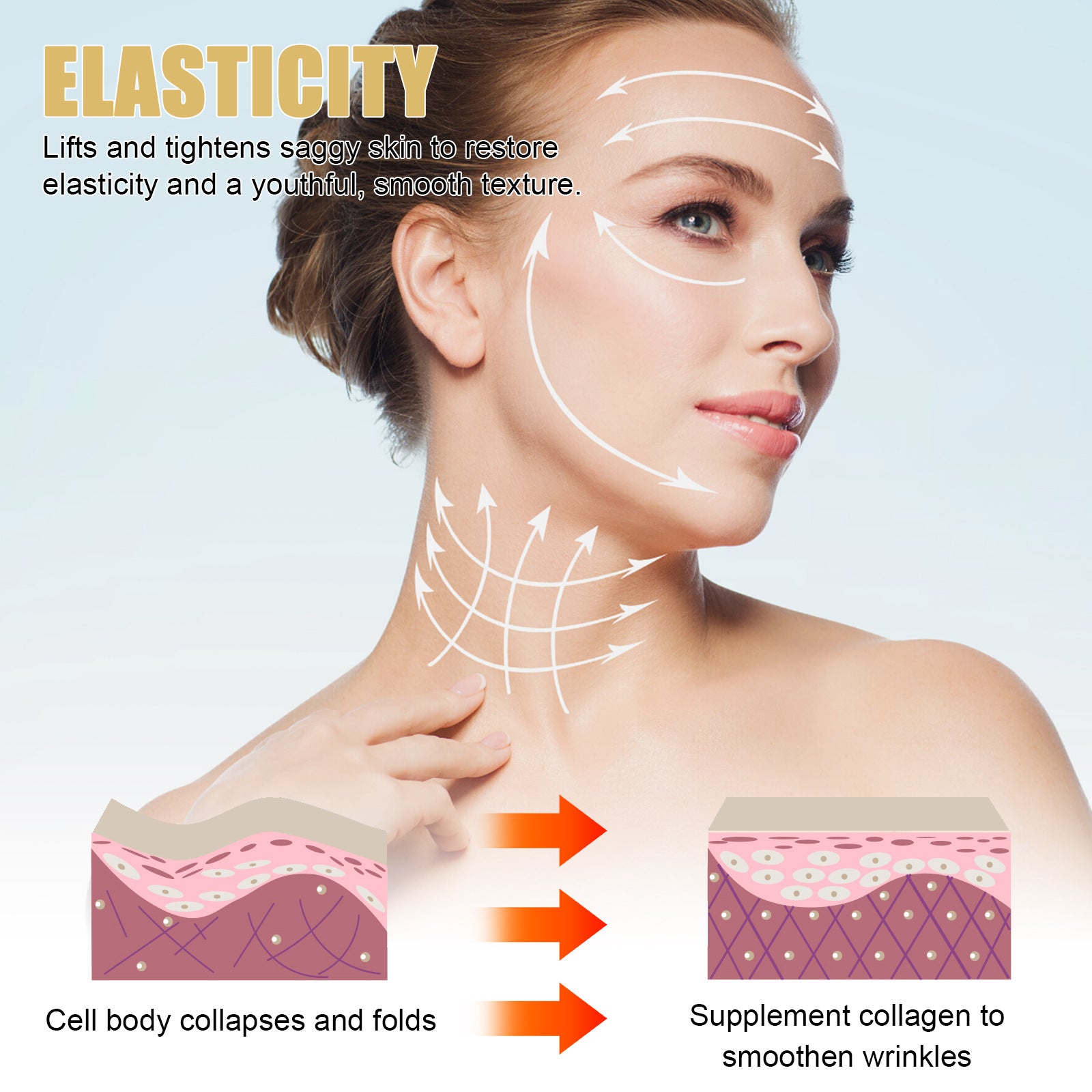 EELHOE Anti-Wrinkle Facial Serum Firming Face Lift Anti Aging Fade Fine Line Moisturizing Skin Nourish Pore Shrinking Serum 30ml