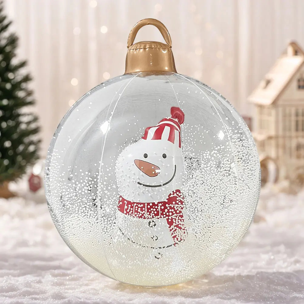60cm Giant Inflatable Christmas Balls Light Up PVC Big Balls Xmas Tree Decorations Outdoor Holiday Yard Lawn Christmas Balloon