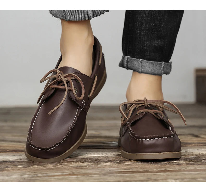 Men Loafer Shoes High Quality Handmade Wear-Resistant Genuine Leather Casual Shoes Business Luxury Dress Designer Shoes Driving