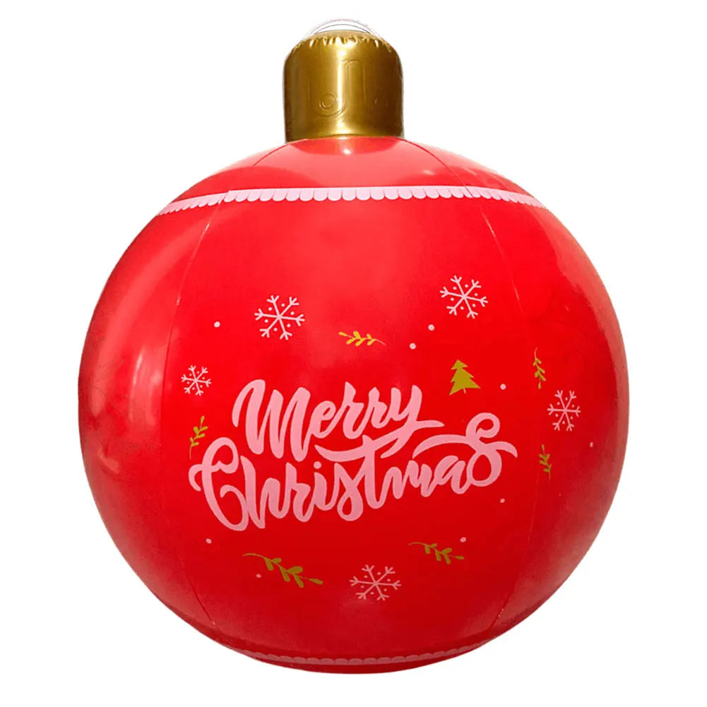 24 Inch PVC Inflatable Christmas Ball Outdoor Indoor Christmas Decorated Ball Giant Big Large Balls Toy New Year Party Ornament