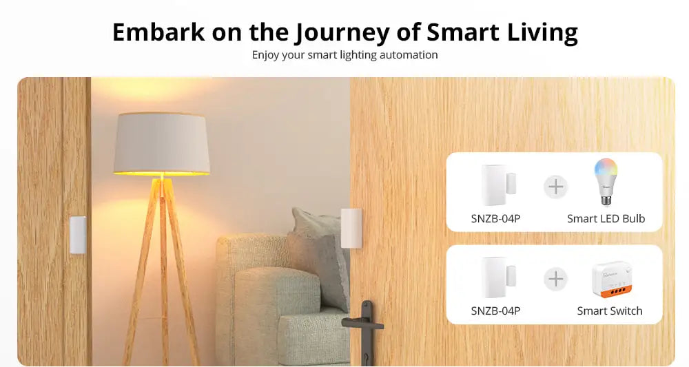 SONOFF SNZB-04P Zigbee Door Window Sensor Home Security Alarm Sensor Local Smart Scene Works with Smartthings Alexa Google Home