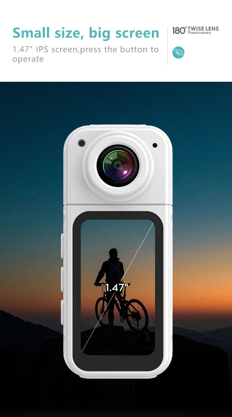 Xiaomi Youpin 1.47" IPS Screen Action Camera 2.7K Video Thumb Camera with 180°Rotatable Lens Support Wi-Fi Magnetic Attachments