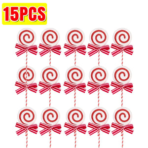 20/1x Christmas Candy Cane Ornaments Plastic Glitter Xmas Tree Hanging Pendants Twisted Crutch Candy Canes New Year Party Favors