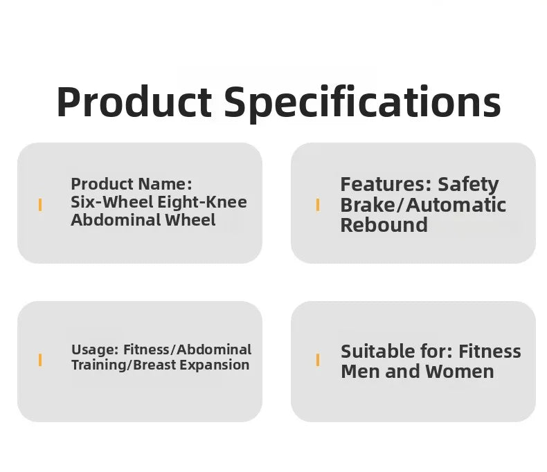 Upaded Six-Wheel Eight-Knee Pu-Up Rebound Abdominal Wheel Fitn Equipment for Men And Women Home Exercise Abdominal Mus...