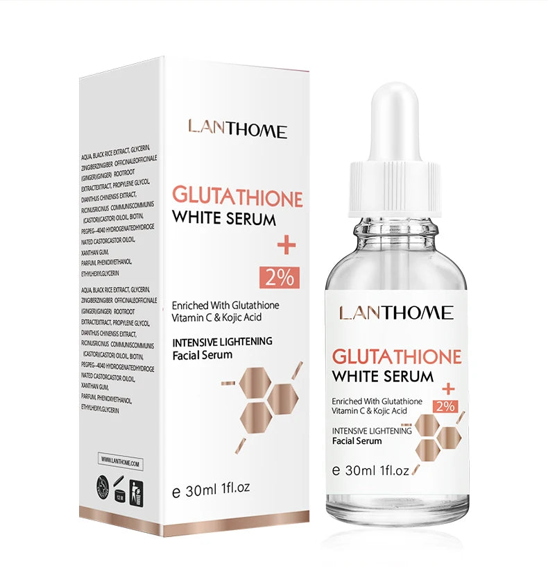 Lanthome Glutathione Whitening Serum Fade Black Dark Spots Vitamin C Defects Reduce Facial Oil Brightening Firming For Women