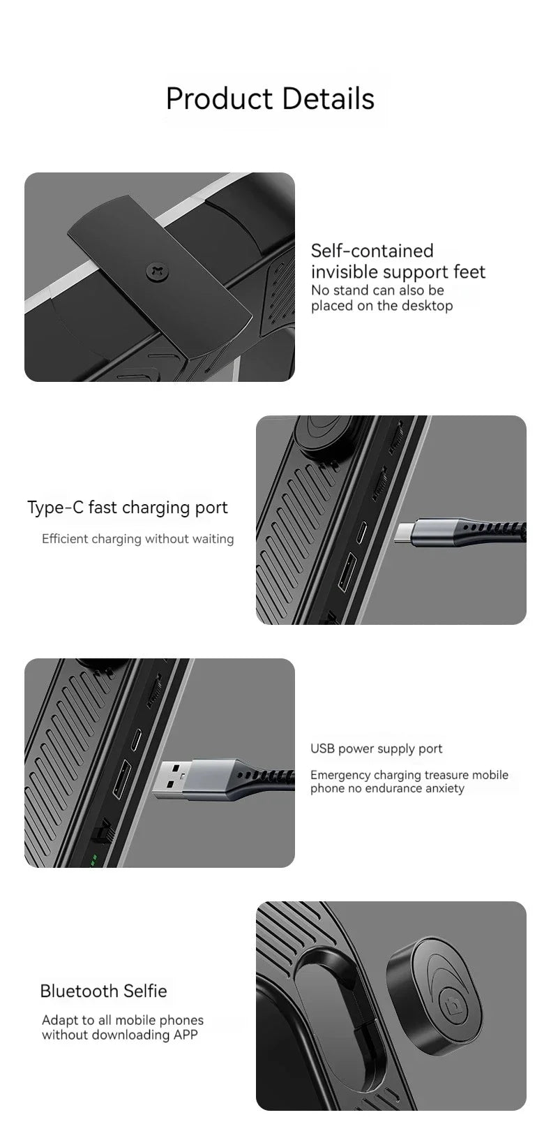 Smartphone Video Rig with Light Cell for Filmmaking Live YouTube Tiktok Video Recording Handheld Stabilizer Ring Light