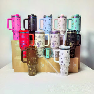 Stitch 40OZ stainless steel insulated cup 304 stainless steel insulated vacuum insulated car cup outdoor sports large capacity - You Offer