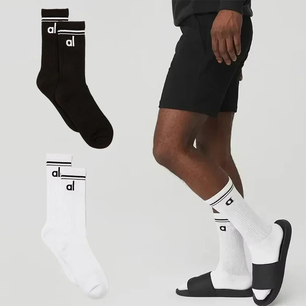 18cm Yoga Cotton Socks Mid-length Socks Pure Cotton Sock for Men and Women Four Seasons Sports Running Sock - You Offer