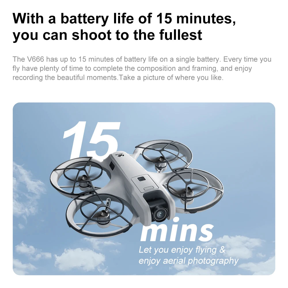 Xiaomi V666 Mini Aerial Tracker UAV 8K HD Foldable Intelligent Obstacle Avoidance Screen Remote Control Brushless Motor GPS UAV