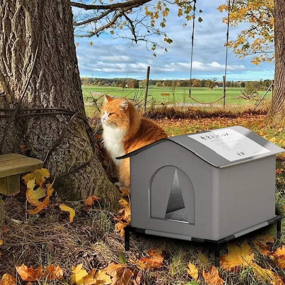 Stray Cat's House Waterproof Outdoor Feral Cat Houses FoldableTent Portable Travel Cold Resistant Pet House Winter Warm Outsid