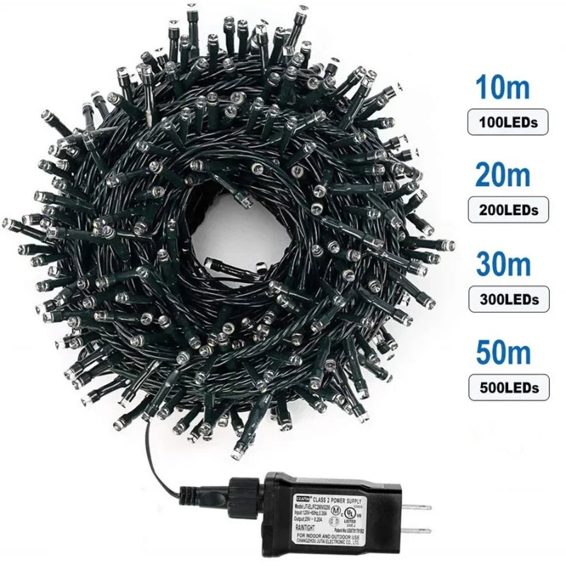 50M 30M 24V LED Christmas Lights Fairy Garland String Light Waterproof For Outdoor Garden Home Holiday New Year Party Decor