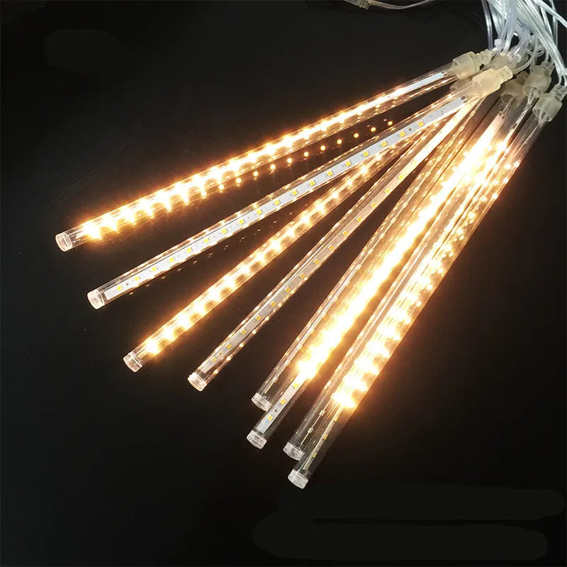 30/50cm Meteor Shower Rain 8 Tubes LED String Lights Waterproof Christmas Outdoor Patio Decorations Wedding Navidad Tree Holiday