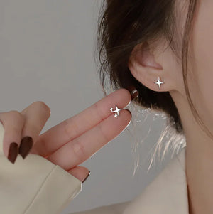 Silver Plated Metal Butterfly Ear Clips Without Piercing For Women Sparkling Zircon Ear Cuff Clip Earrings Wedding Jewelry - You Offer