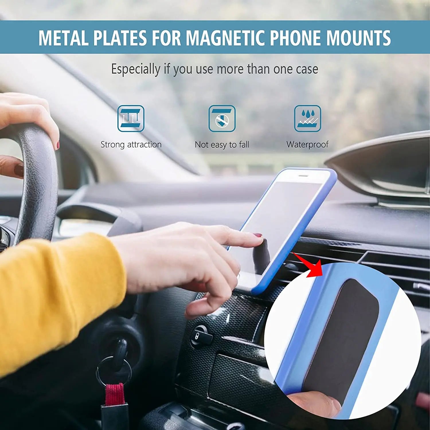 Magnetic Metal Plate For Car Phone Holder Universal Iron Sheet Disk Sticker Mount Mobile Phone Magnet Stand For IPhone Huawei