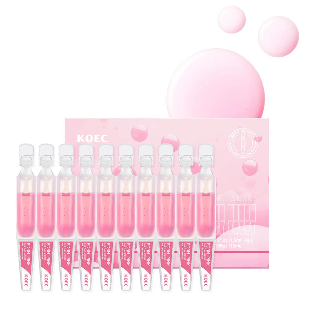 10Vials/Box PDRN PINK ONE DAY SERUM Firming Hydrating Ampoule Smoothing Skin Oil Control Pore Refining Skin Rejuvenation Essence