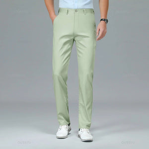 Spring Summer High Quality Luxury Straight Business Suit Pants Men Bamboo Fiber Designer Elegant Casual Long Formal Trouser Male - You Offer