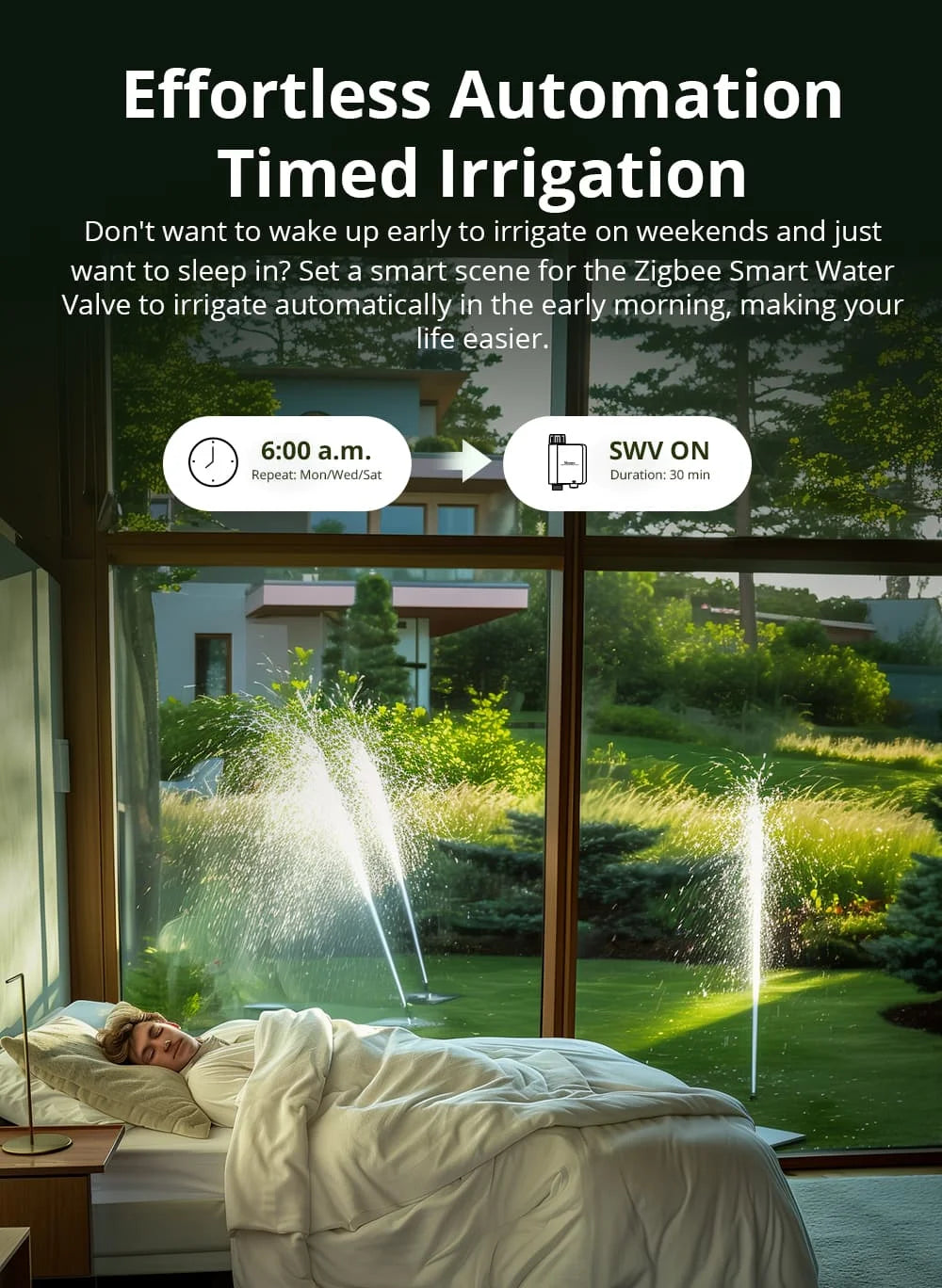 SONOFF SWV Zigbee 3.0 Smart Water Valve IP55  Irrigation System Setting Controller Home Automate Compatible with Alexa Google