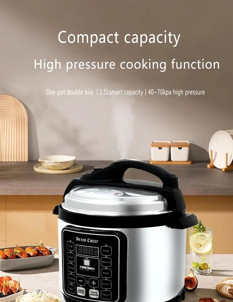 Electric Pressure Cooker 6L Large Capacity Household Multifunctional Electric Rice Cooker Intelligent Booking 3-step Timer Gears - You Offer