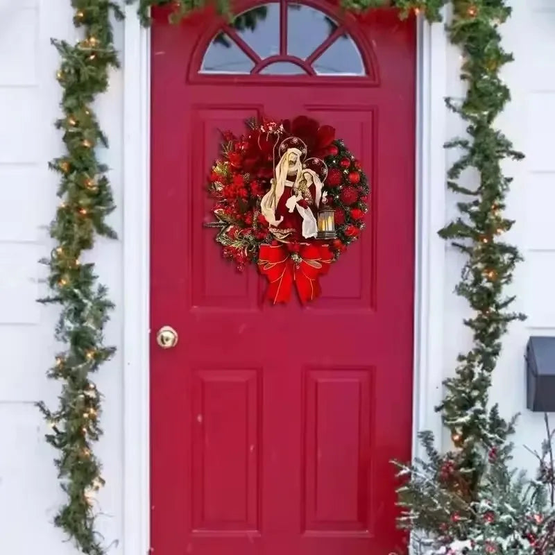Christmas Wreath Hot Sale Merry Christmas Decoration Wreath Manufacturer Artificial Greenery Christmas Garland Decoration