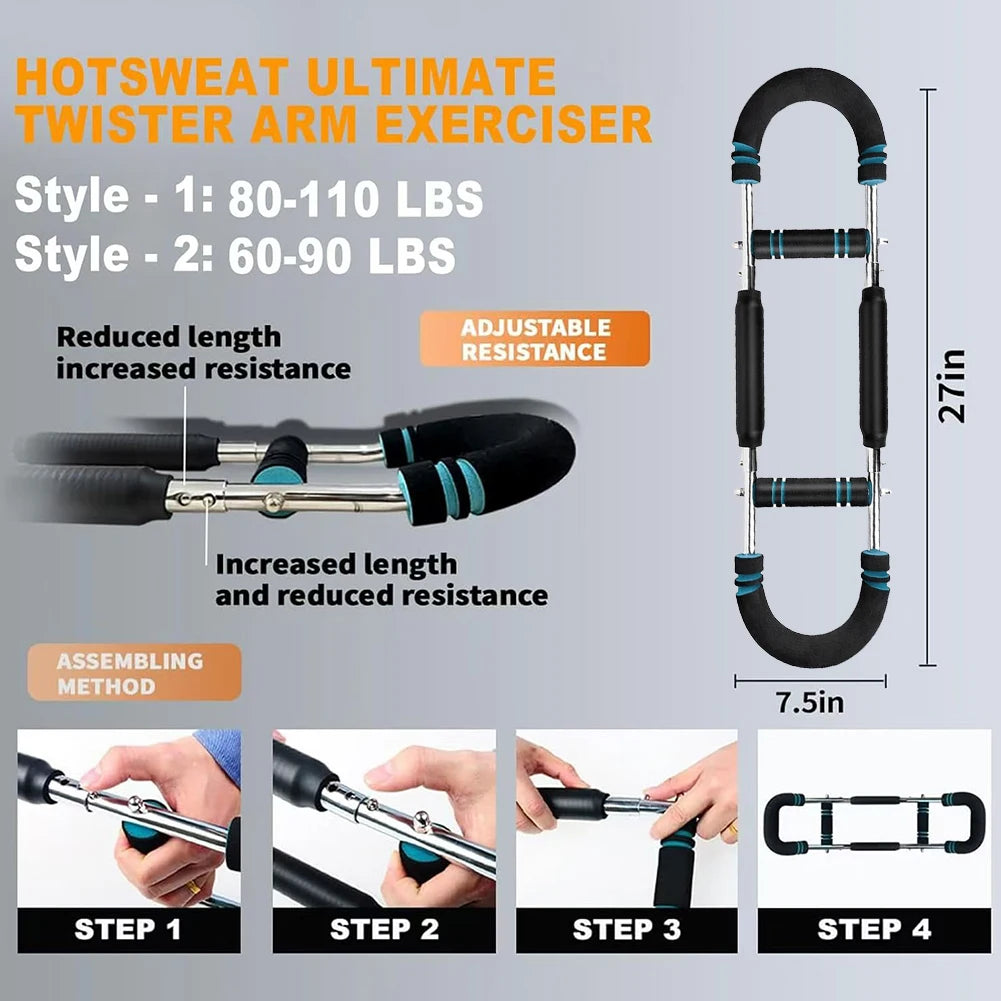 Twister Arm Trainer Adjustable Arm Trainer U-Shaped Shoulder Muscle Training Equipment Spring Resistance Home Fitness Equipment - You Offer