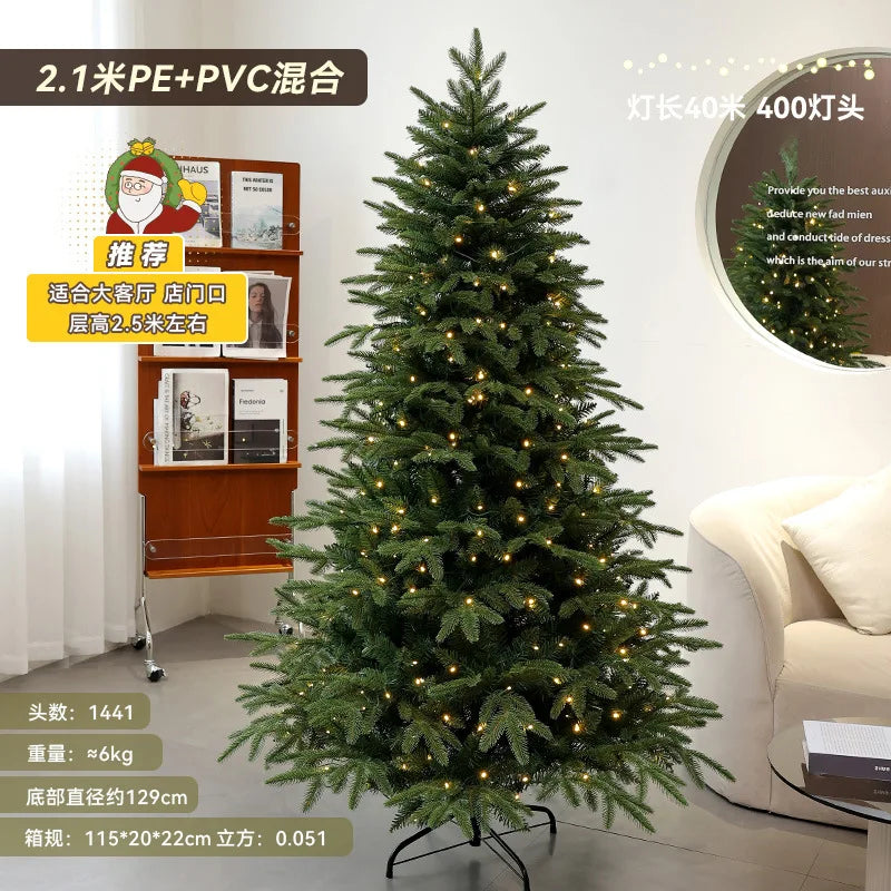 PE Large Christmas Tree with Lamp, Home Lighting, Living Room Interior, New Decoration, Bare Tree, 2025