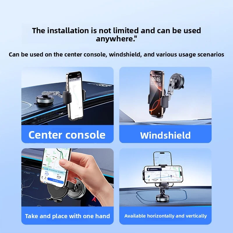 Vacuum Suction Car Phone Mount for Dashboard/Display/Glass Navigation, Universal Fit for Smartphones Over 4.7 Inches