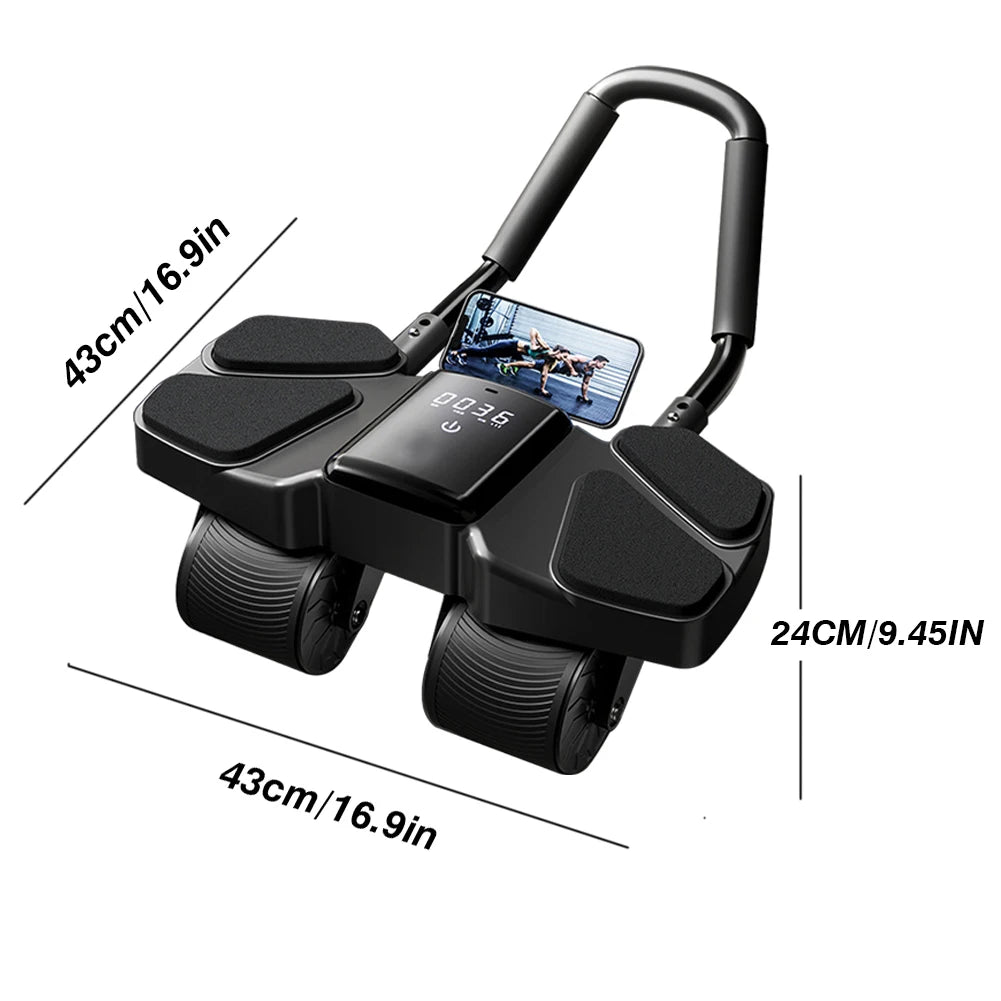 Ab Roller Wheel Abdominal Exercise Roller Automatic Rebound Muscle Strengthening Trainer Core Strengthening Trainer for Adults