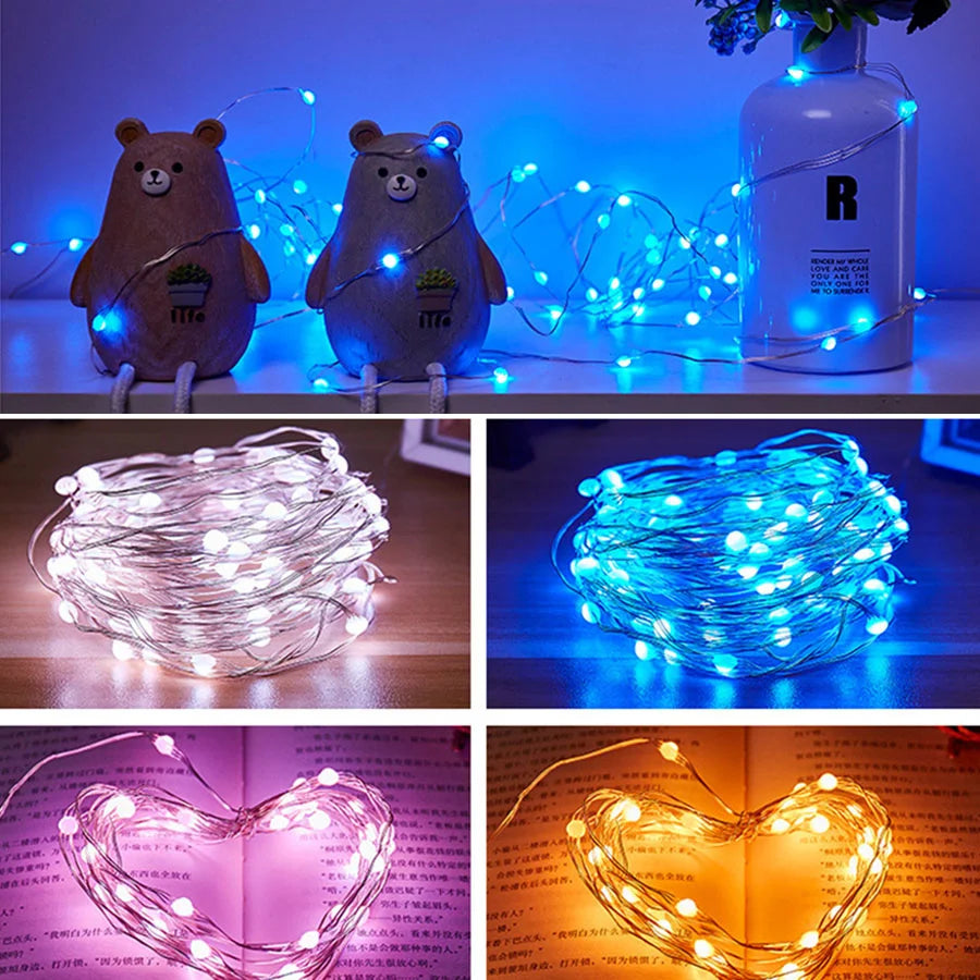 20M 200LEDs Smart App Control Christmas Tree String Light Outdoor USB Remote BT RGB Fairy Lights Garland for Wedding Party Decor
