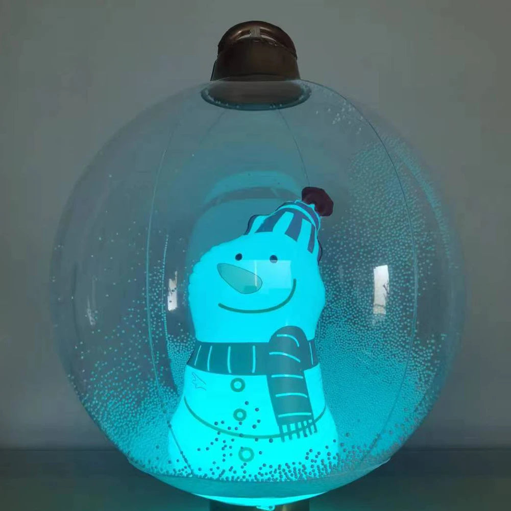 60cm Giant Inflatable Christmas Balls Light Up PVC Big Balls Xmas Tree Decorations Outdoor Holiday Yard Lawn Christmas Balloon