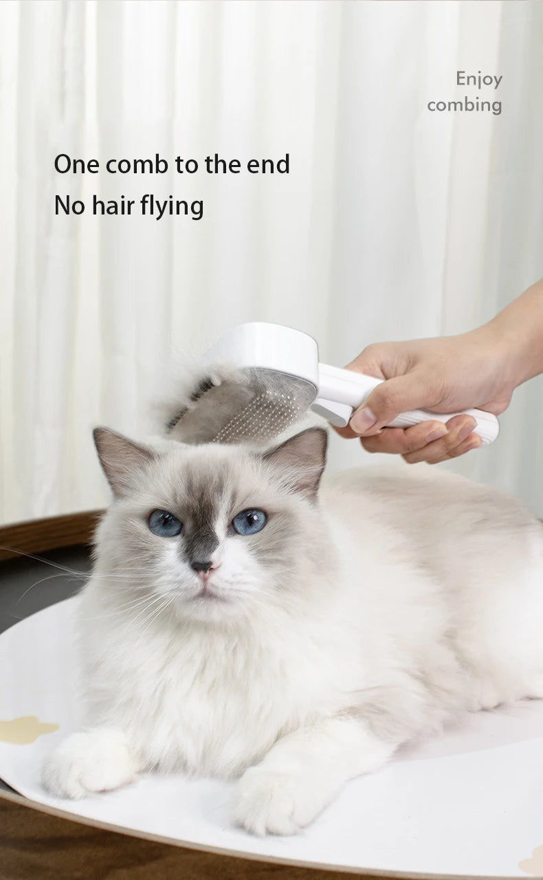 Magic Pet Grooming Brush - Effortless Knot Remover & Hair Collector, Painless Detangling for Cats & Dogs with Thick Fur