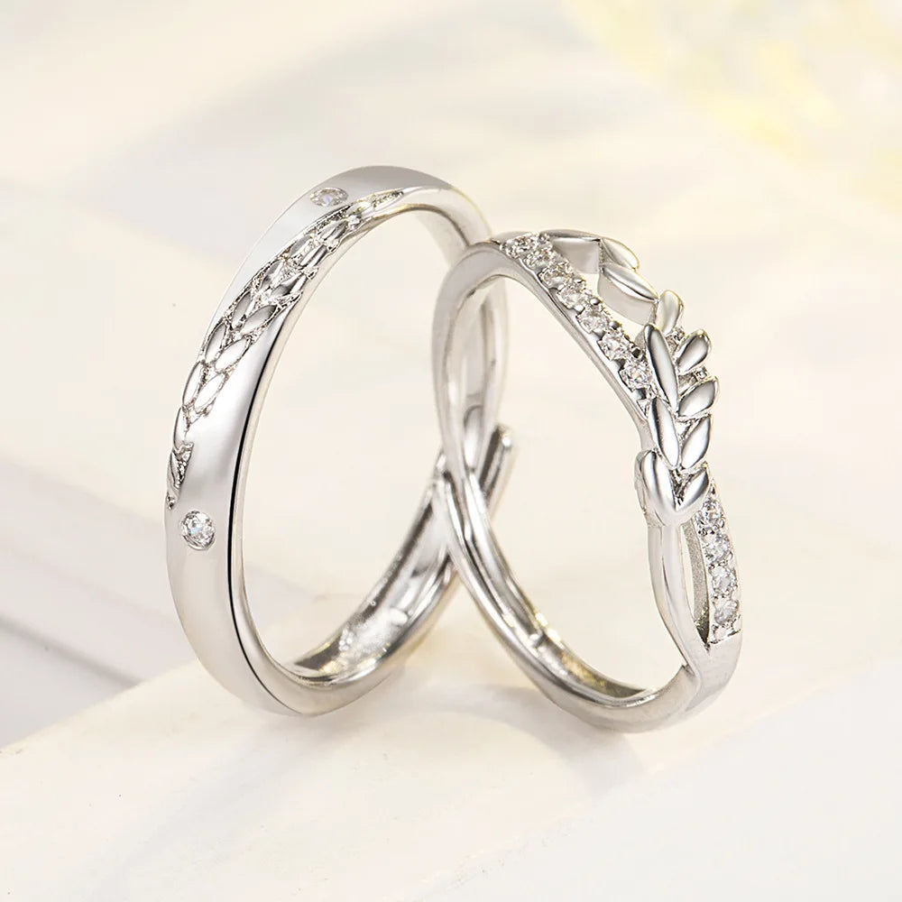 2Pcs 925 Sterling Silver Couples Ring Sets Light Polishing Simple Ring for Woman Man Classic Wedding Fine Jewelry Circle - You Offer