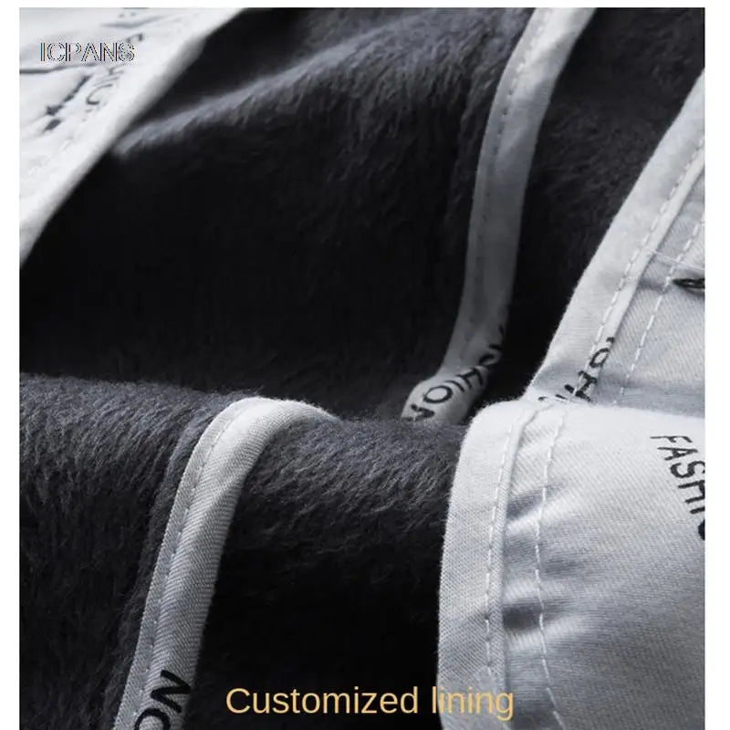 Warm Fleece Suit Pants Men Clothing Straight Regular Black Thick Winter Trousers For Men Business Formal Dress Casual Pants