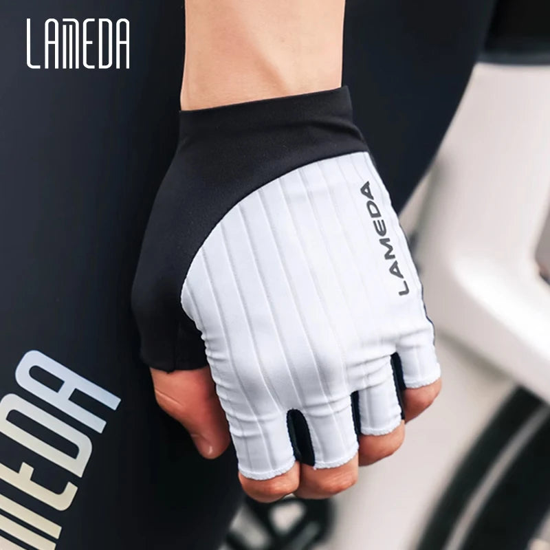 Lameda Bicycle Gloves Half Finger High Elasticity Men's Cycling Gloves Anti-slip Summer Gloves Shock-absorbing Bike Accessories