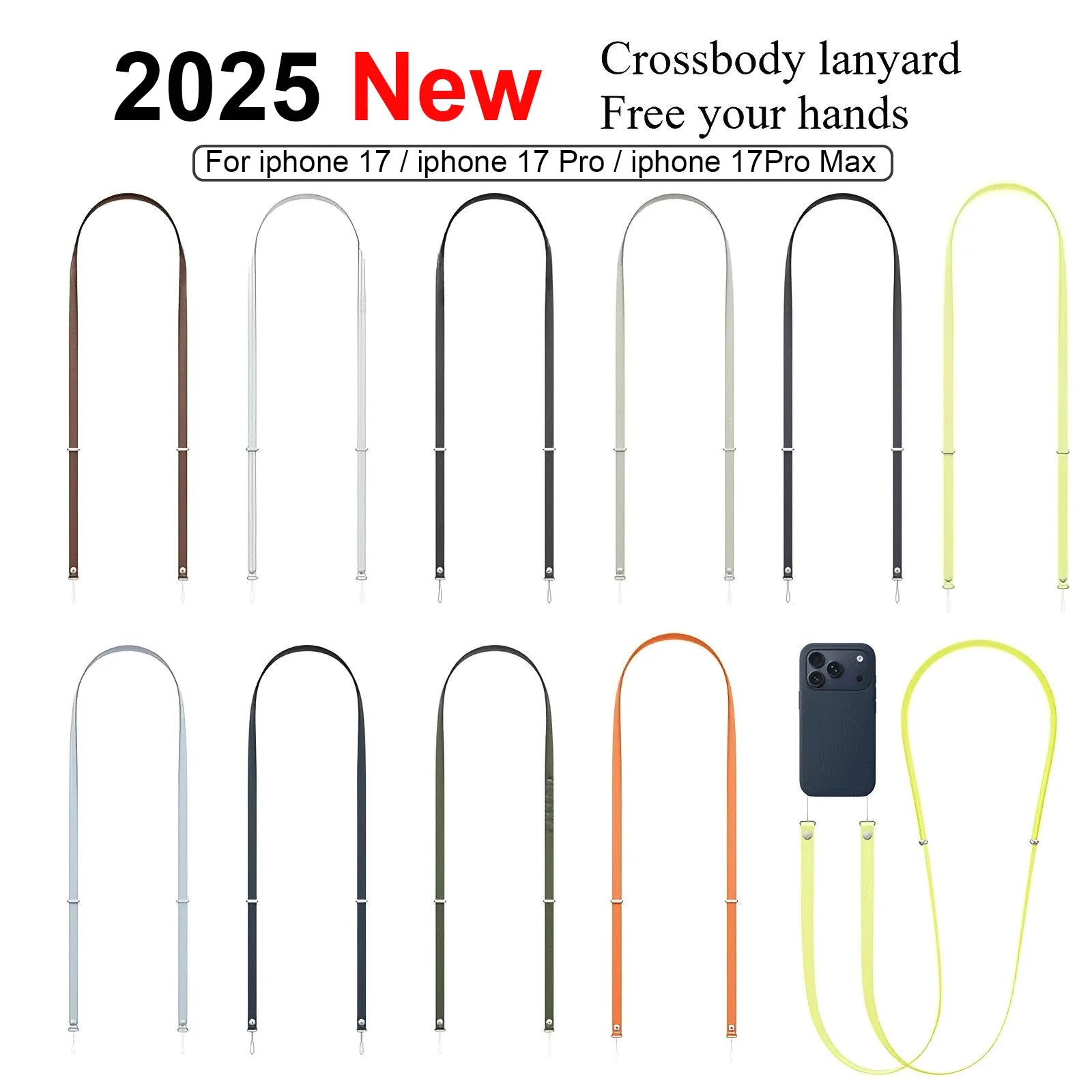 2025 New Magnetic Crossbody Straps Phone Case Lanyard For IPhone 17 Pro Max Adjustable Neck Strap Multi-functional Lanyard