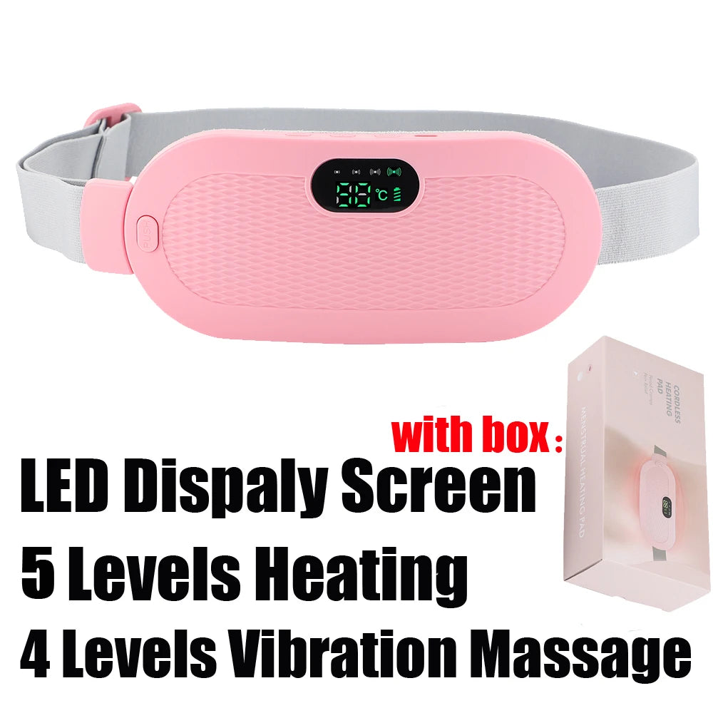 Electric Period Cramp Massager Vibrating Heating Belt for Menstrual Waist Stomach Abdominal Warm Palace Belt - You Offer