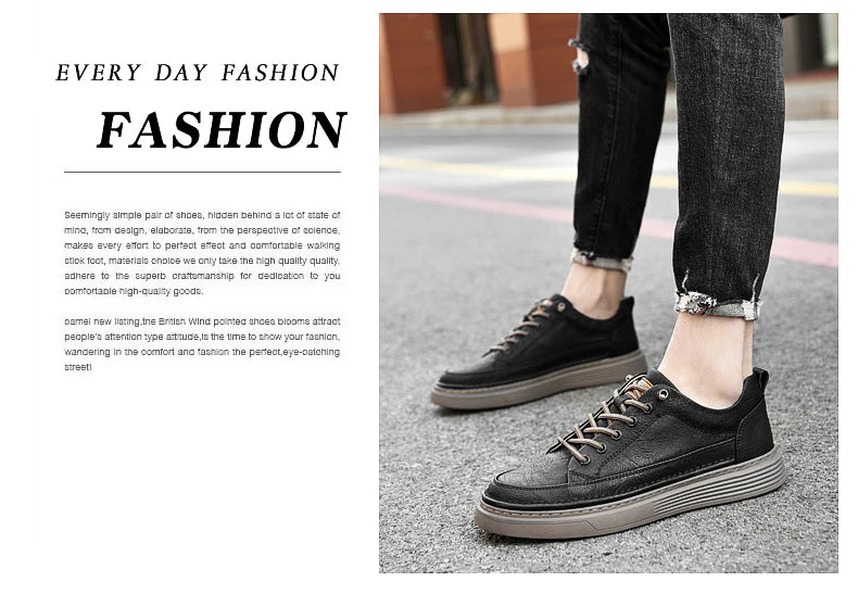 Fashion Handmade Brand Men Casual Shoes Genuine Leather Men Flats Soft Oxford Shoes Luxury Quality Outdoor Shoes Men Sneakers