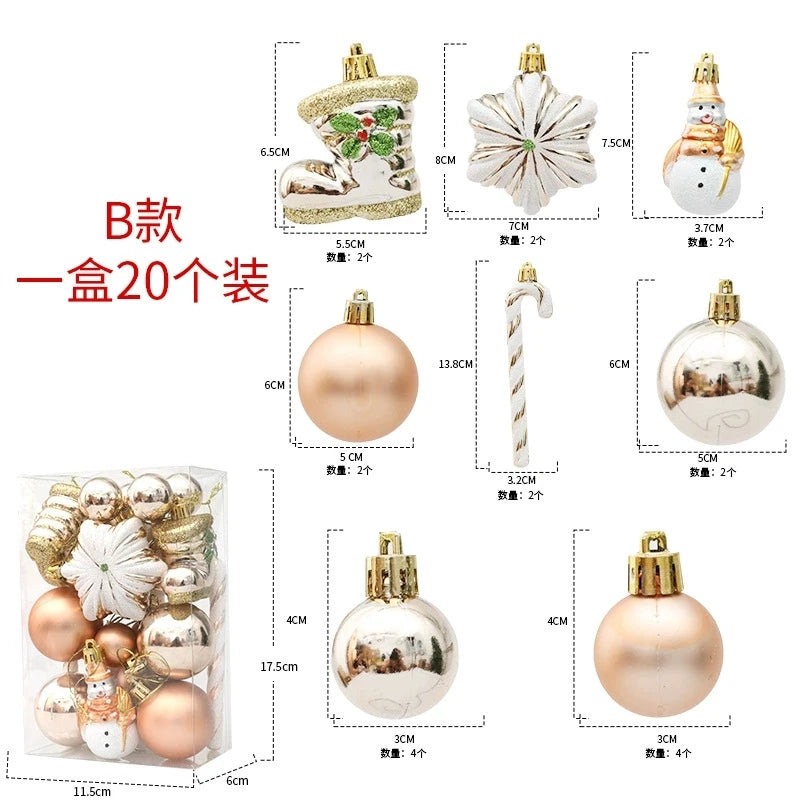 29/20Pcs Christmas Tree Balls Hanging Pendant Candy Cane Pine Cone Ornament Set Christmas Home Decoration 2026 Navidad New Year