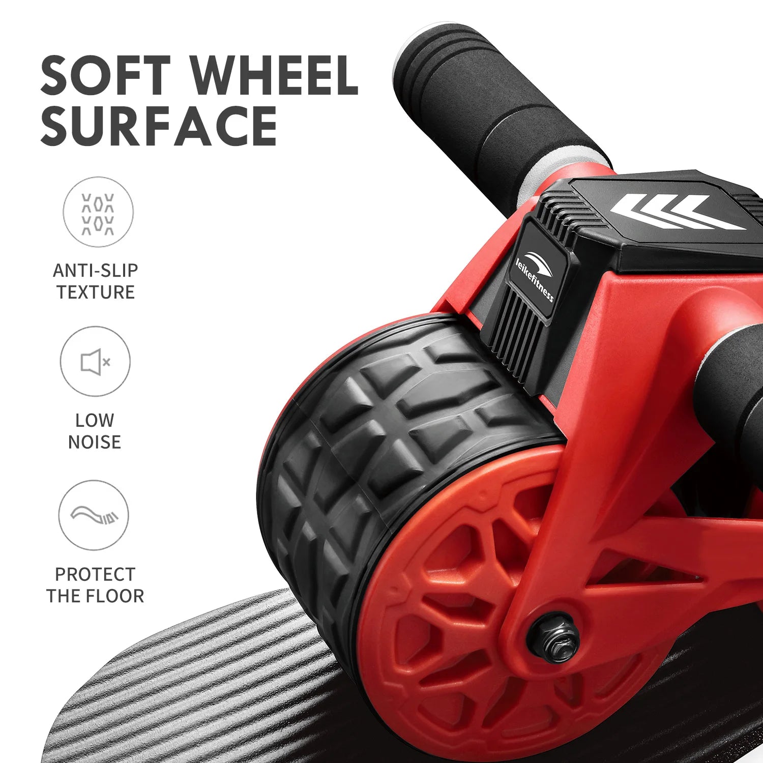 leikefitness Ab Wheel Roller Automatic Rebound with Knee Pad Mat,Core Muscle Ab Trainer with Intelligent Display, Ab Workout Equ - You Offer