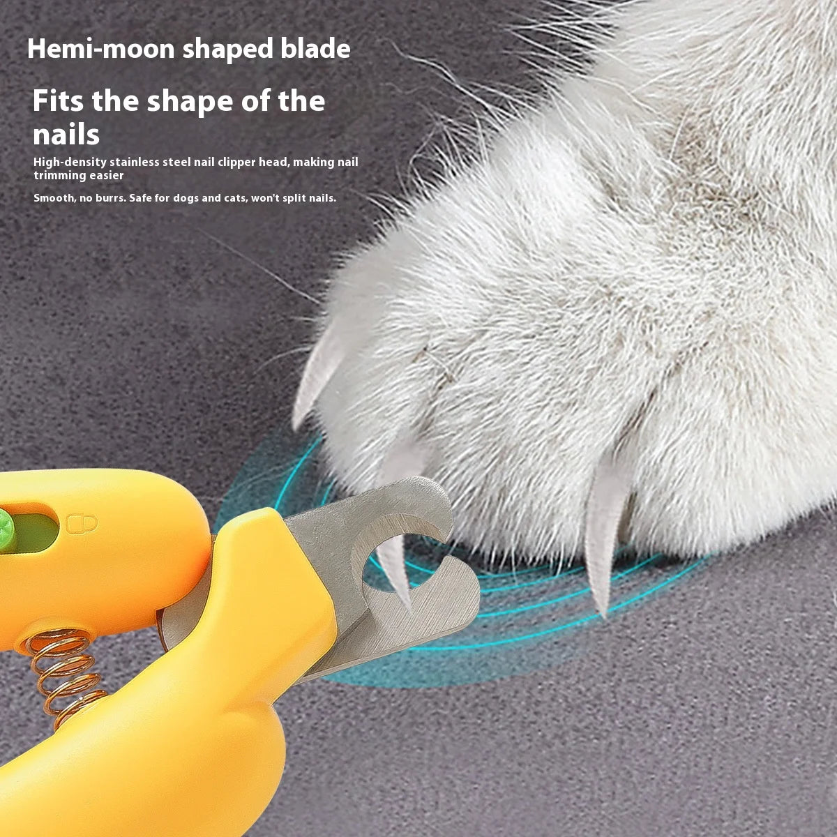 Banana Shape Pet Nail Clipper - Safe Nail Trimmer for Cats Dogs Rabbits Small Pets Prevent Bleeding Professional Grooming Tool