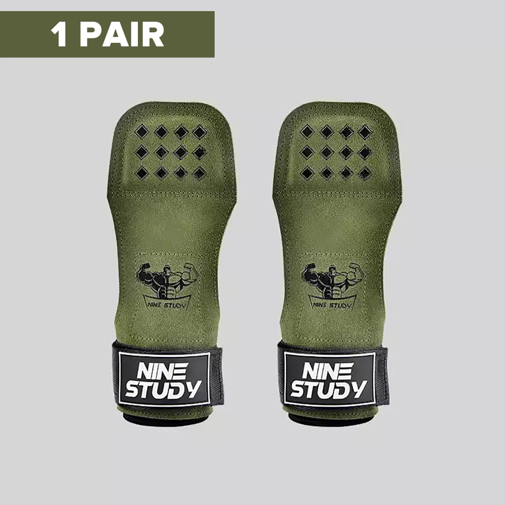 Cowhide Lifting Straps Grips Gym Fitness Sport Gloves Anti-Skid Pads For Deadlift Workout Strength Training