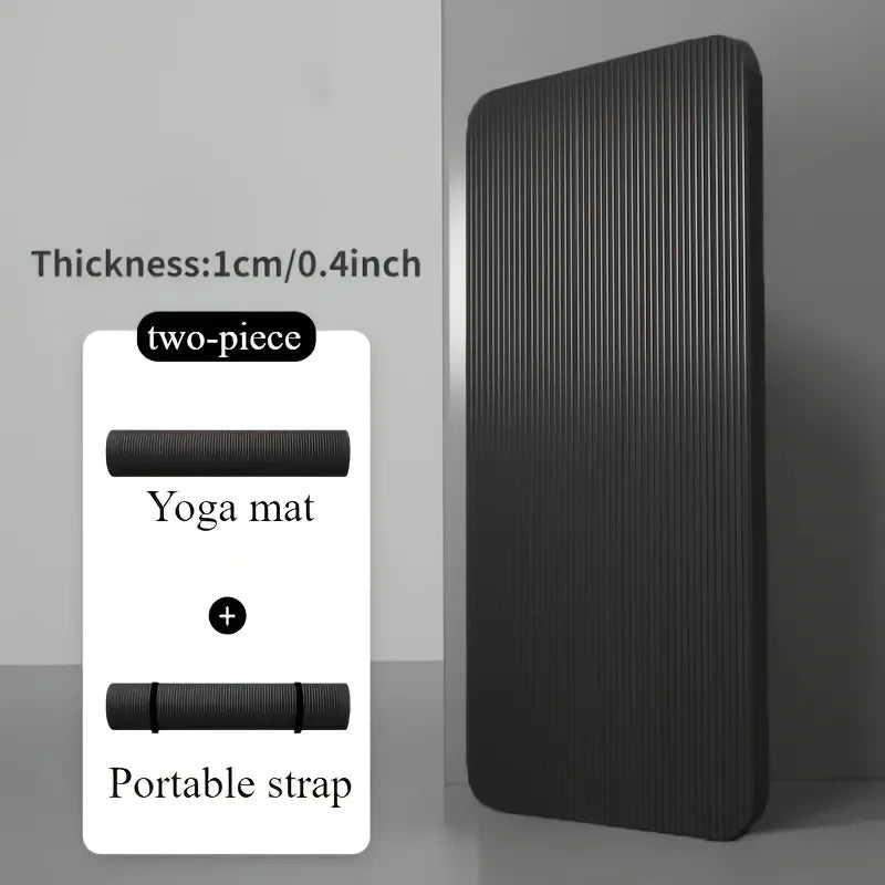 1Pcs Thickened Non-Slip Black Soft Yoga Mat Durable NBR Rubber Perfect For Home Sports Fitness Training Equipment And Workouts