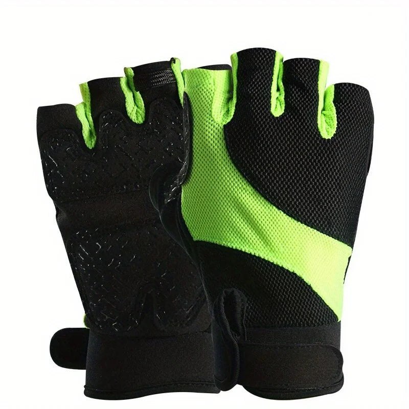 Sports and fitness half finger gloves, unisex summer thin version, wear-resistant, non slip, breathable