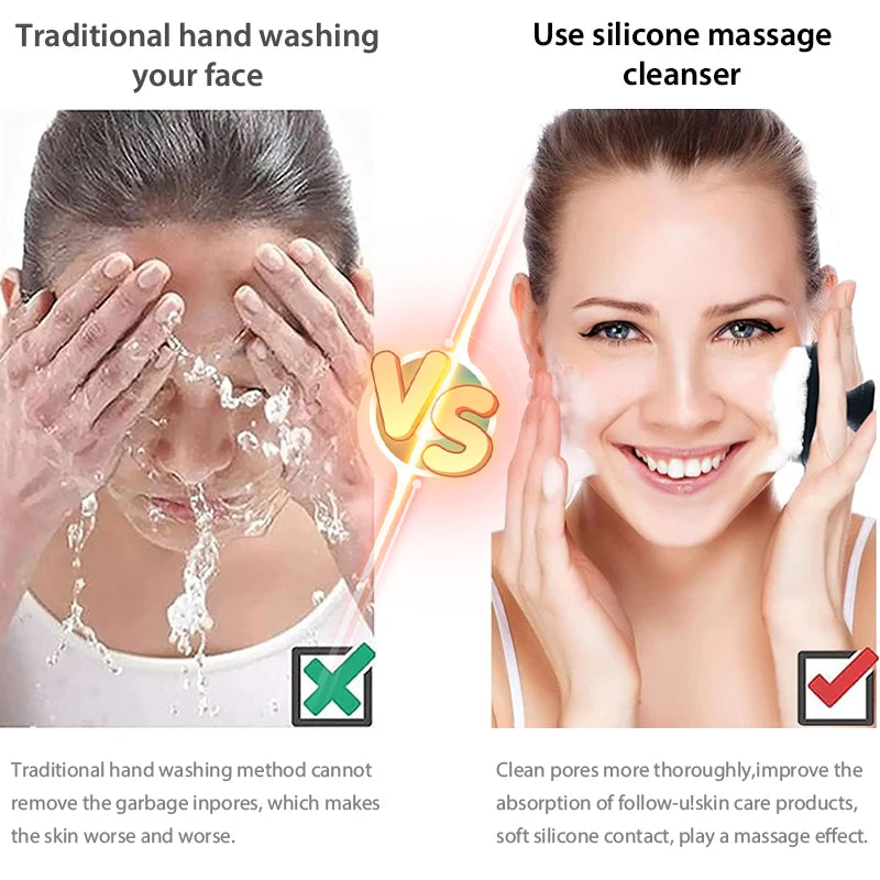 Soft Silicone Face Cleaning Brush Remove Makeup Blackhead Remover Portable Beauty Tools Face Cleansing Brushes Deep Clean Beauty