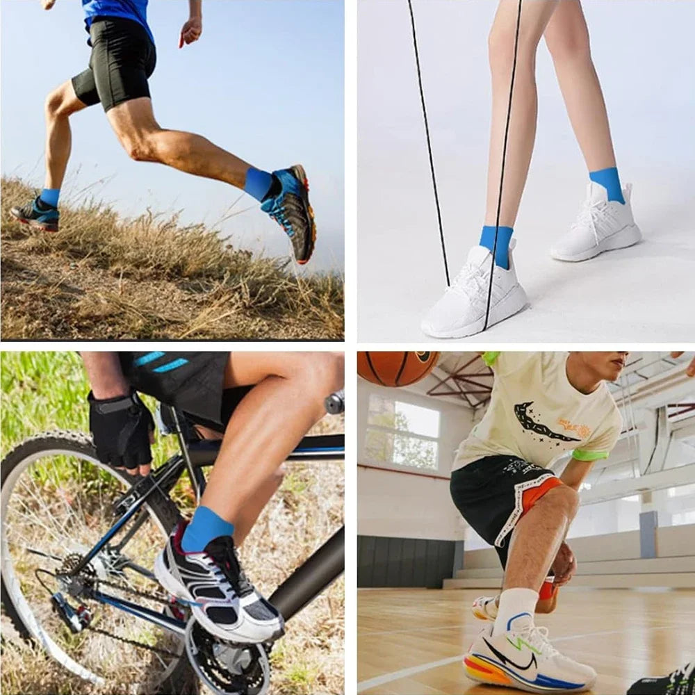 10Pcs Kinesiology Tape for Knees & Ankle, Kinesiology Tape Precut Elastic Kinesiology Athletic Tape for Knee Support and Muscle