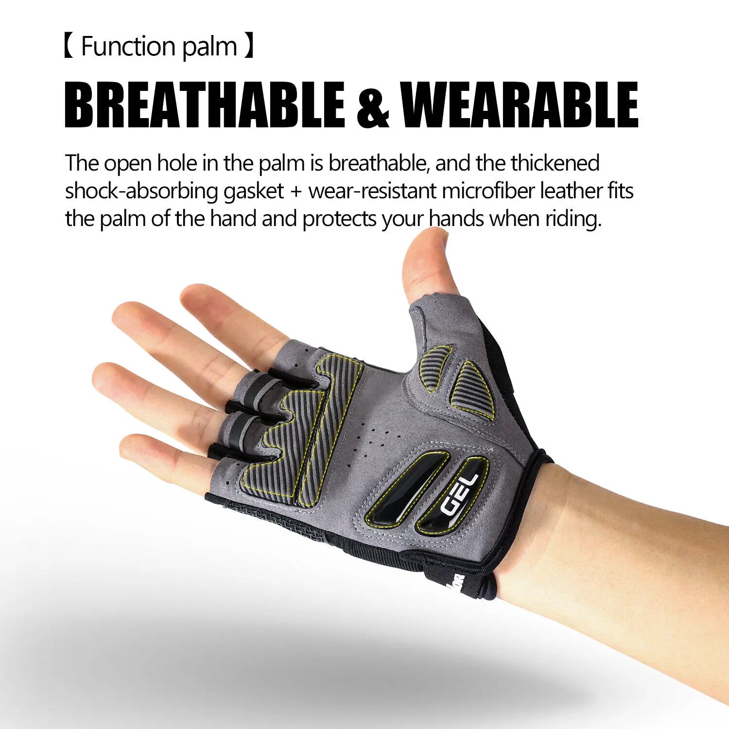 Cycling Gloves Anti- Slip Half Finger Gel Pad Shock-Absorbing Road Riding Gloves Summer Half-Finger Men Women Cycling Gloves