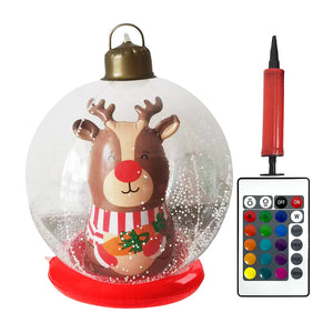 60cm Giant Inflatable Christmas Ball with Lights Remote Control Giant Luminous Inflatable Christmas Ball Outdoor Christmas Decor