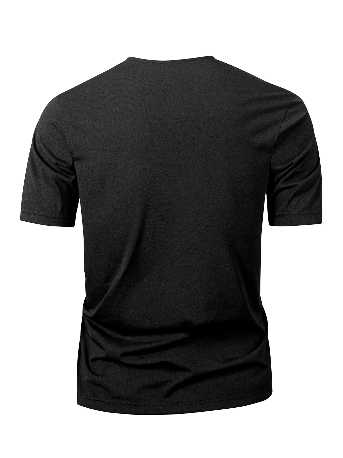 Summer Men's Solid Color T-shirt Short Sleeve Zipper Collar T Shirt Relaxed Breathable Casual Street Wear New Men's Top