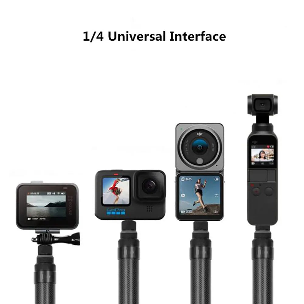 3m Carbon Selfie Stick Action Camera Scalable Long Invisible Selfie Stick With 1/4 Universal Interface For Insta360 X5 DJI Gopro