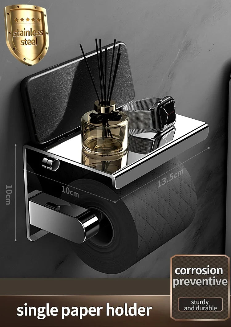 304 Stainless Steel Bathroom Toilet Paper Holder Waterproof Roll Paper Box Tissue Box Holder Bathroom Hardware Accessories
